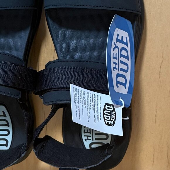 New Women's Hey Dude Velcro Mono Black Sandals Collins Comfort Sole Size 9 - Picture 7 of 12